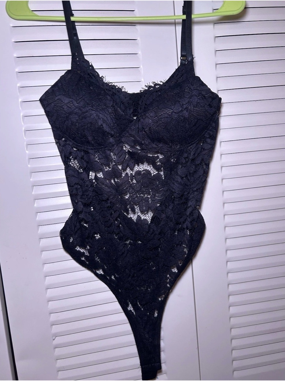 Fashion Nova Black Lace Bodysuit Thong